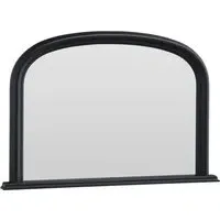 Arched Overmantle Mirror - Black