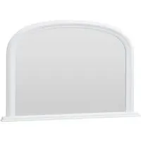 Arched Overmantle Mirror - White