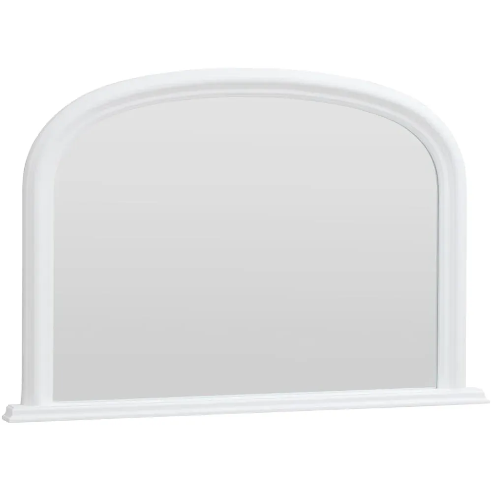 Arched Overmantle Mirror - White