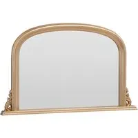 Arched Overmantle Mirror with Ribbed Design - Gold