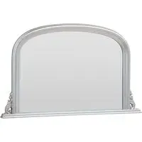 Arched Overmantle Mirror with Ribbed Design - Silver