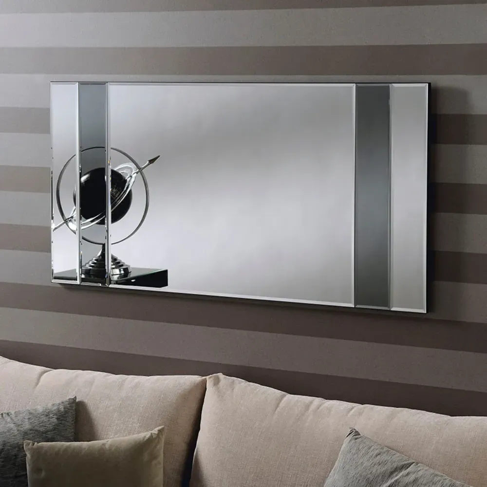 Athena Smoked Bevelled Mirror - Black