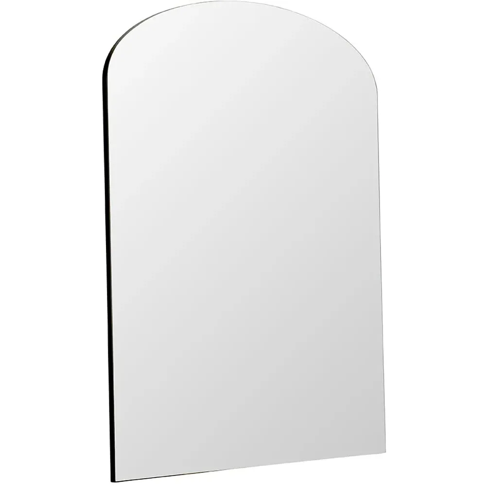 Bevelled Arched Overmantle Mirror - Black