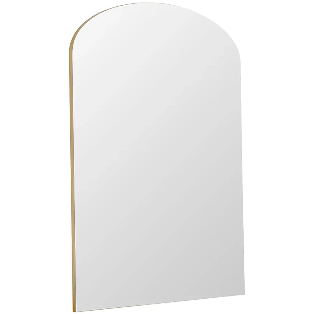 Bevelled Arched Overmantle Mirror - Gold