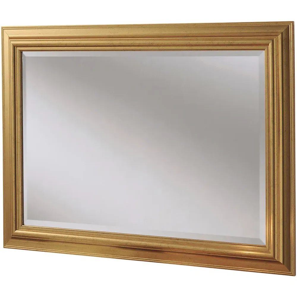 Bevelled Framed Wall Mirror - Gold