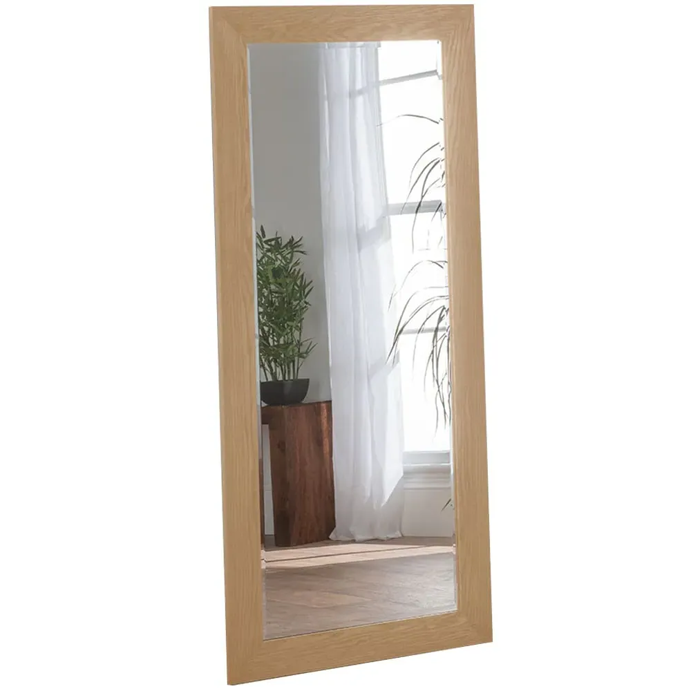 Bevelled Full Length Mirror - Brown, Oak Effect image