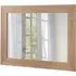 Bevelled Oak Effect Framed Wall Mirror - Brown