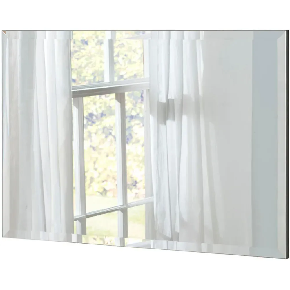 Bevelled Rectangular Mirror - Silver
