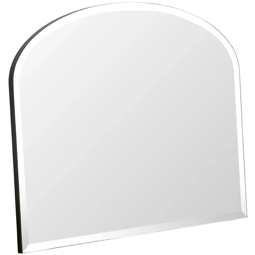 Black Arch Bevelled Overmantle Mirror - Black