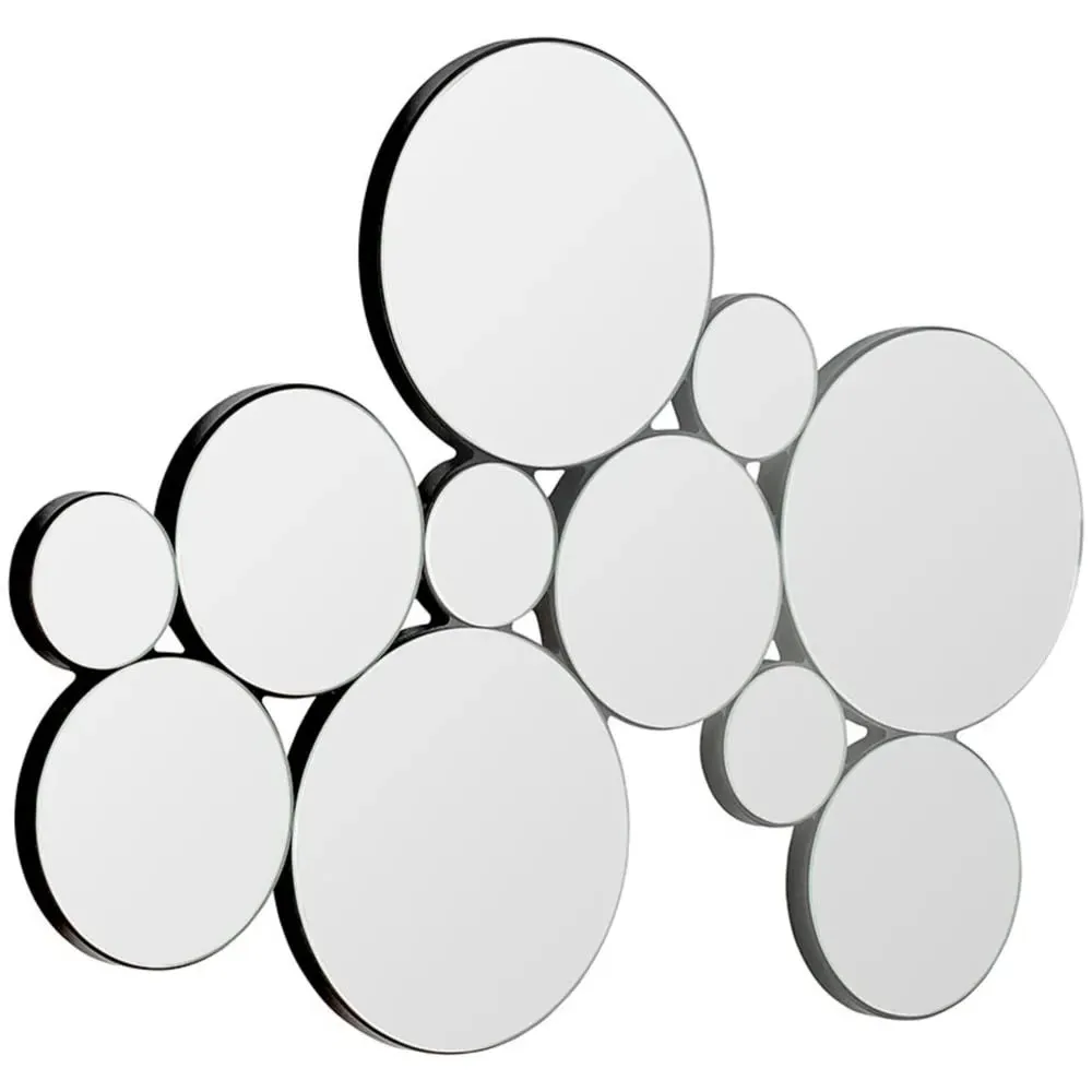 Bloom Small Wall Mirror - Black, Wood image