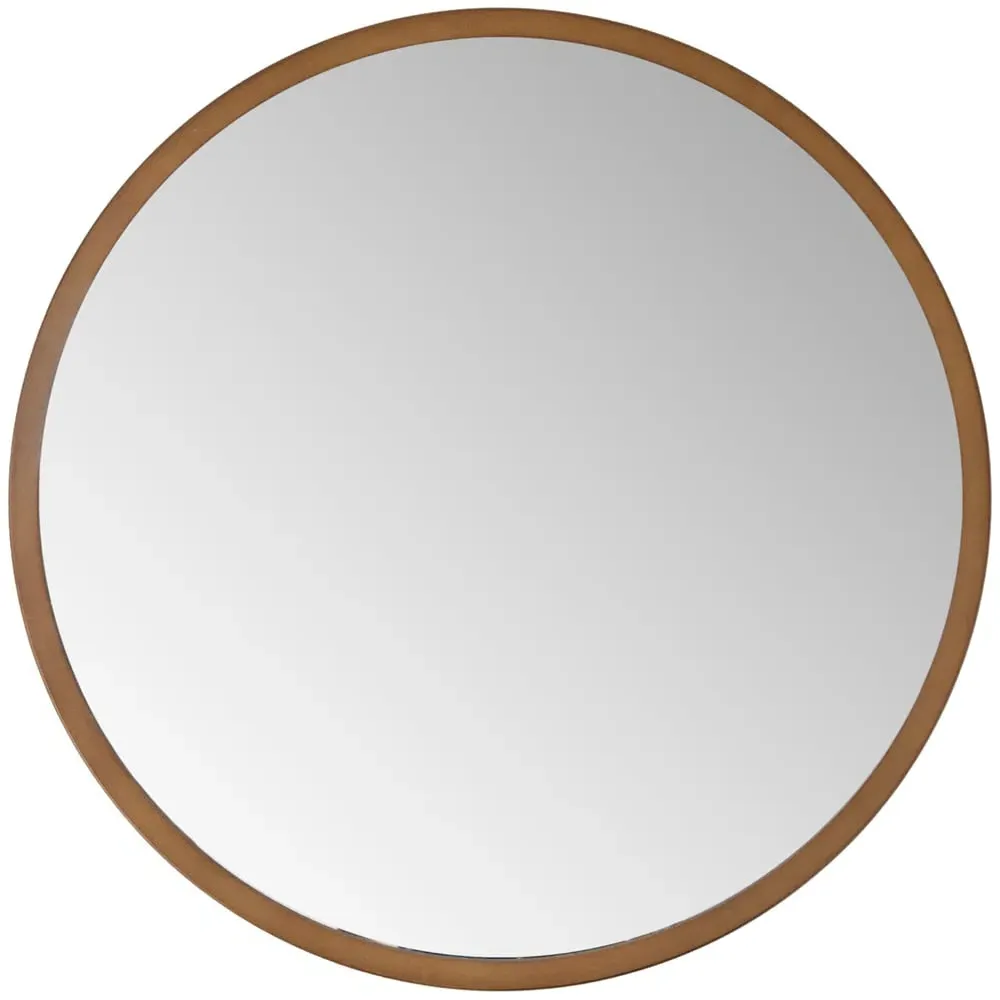 Bronze Round Wall Mirror - Brown