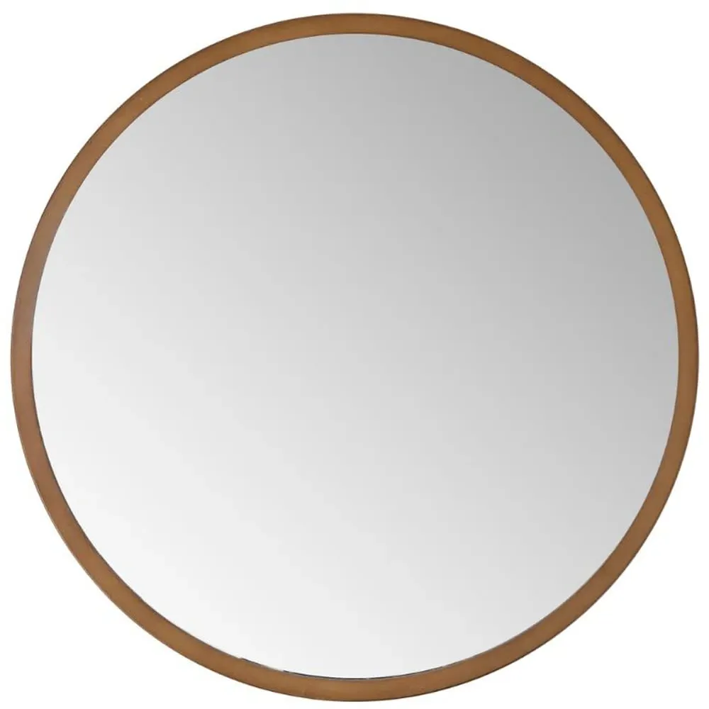 Bronze Round Wall Mirror - Brown image