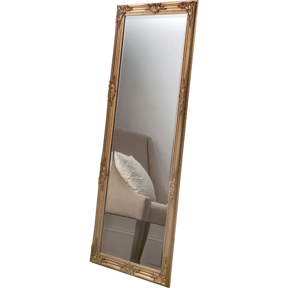 Carved Full Length Mirror - Gold