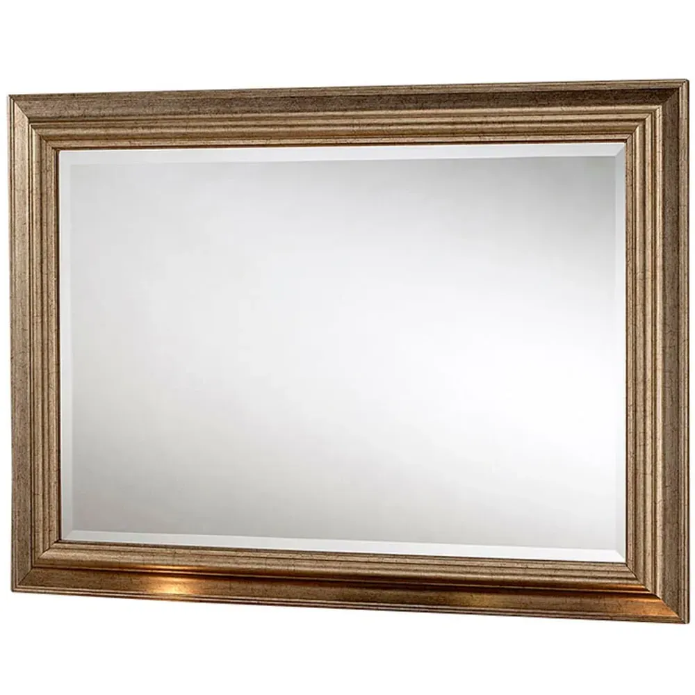 Champagne Bevelled Framed Wall Mirror - Silver