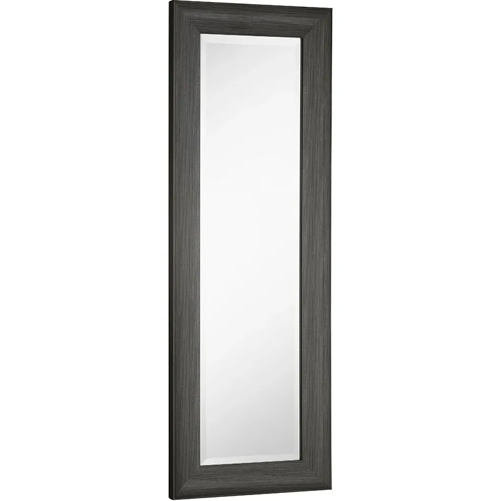 Dark Grey Scooped Bevelled Dressing Mirror - Grey image
