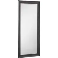 Dark Grey Scooped Bevelled Full Length Mirror - Grey