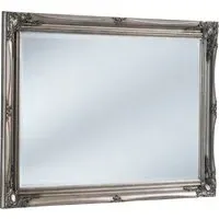 French Style Carved Bevelled Mirror - Silver