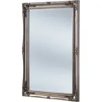 French Style Carved Bevelled Mirror - Silver