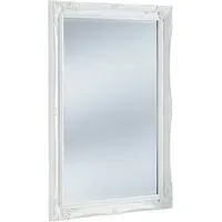 French Style Carved Bevelled Mirror - White