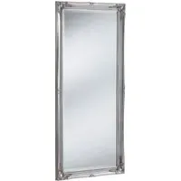 French Style Carved Full Length Bevelled Mirror - Silver