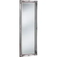 French Style Carved Full Length Bevelled Mirror - Silver
