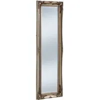 French Style Carved Narrow Bevelled Mirror - Silver