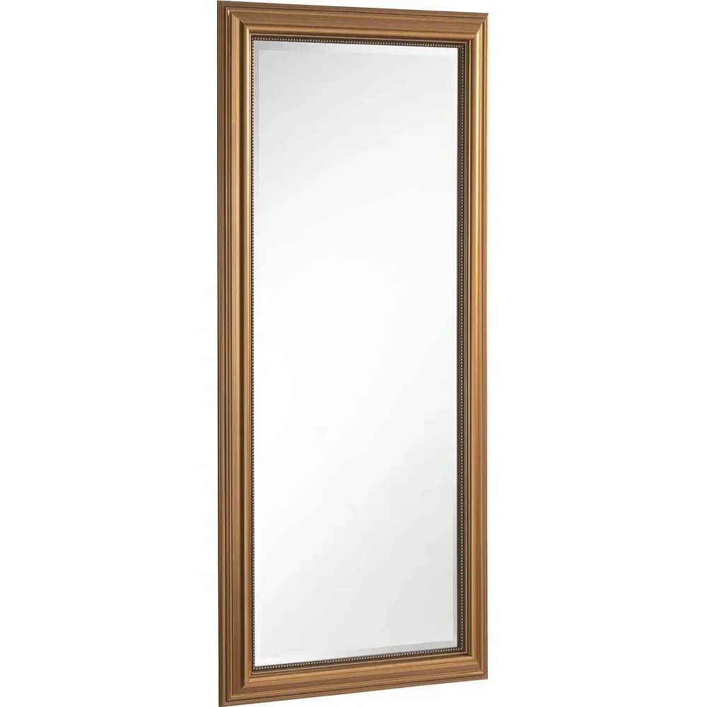 Full Length Beaded Bevelled Mirror - Gold