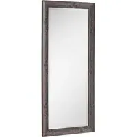 Light Grey Scooped Bevelled Full Length Mirror - Grey