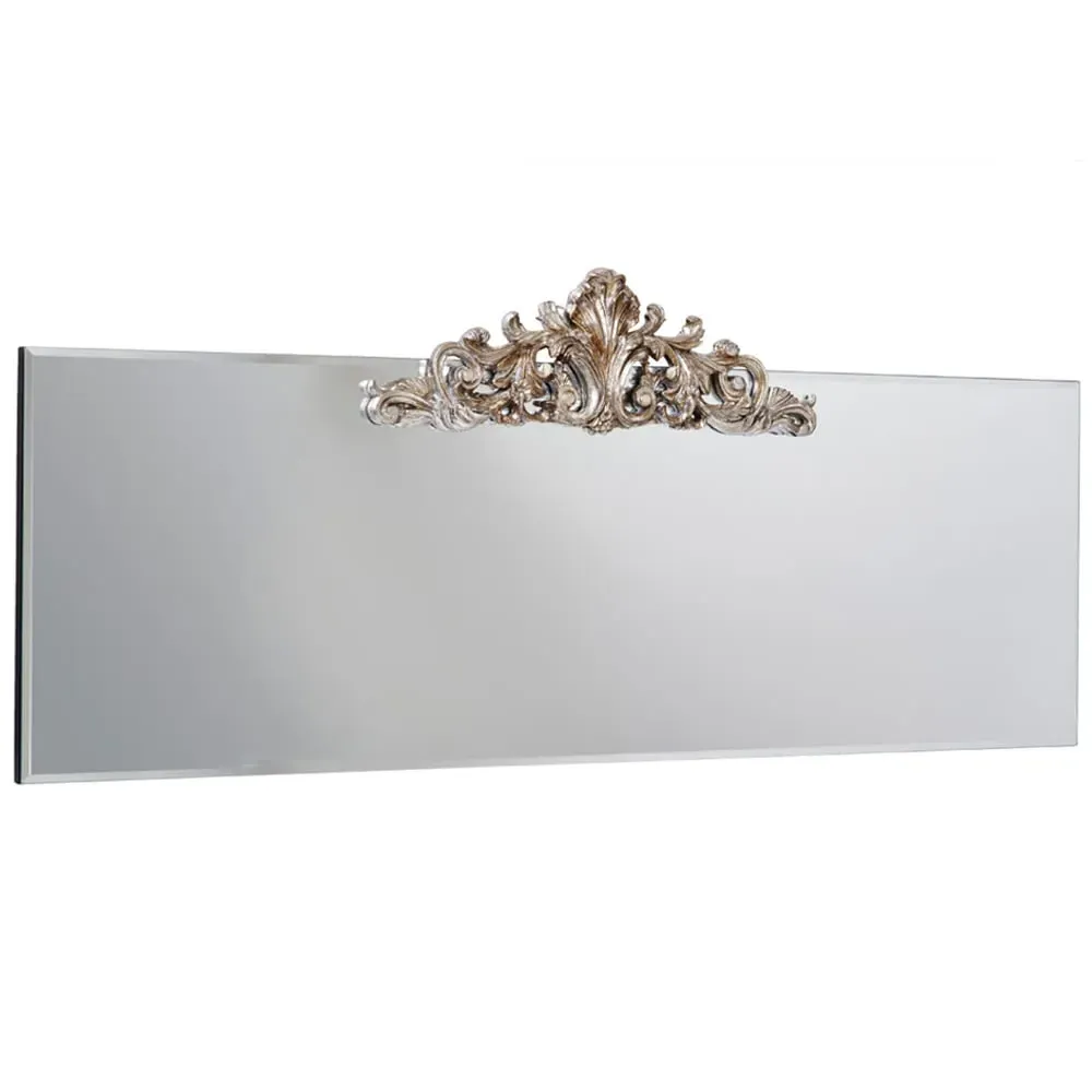 Lombardy Crested Mantle Wall Mirror - Black image