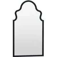 Moroccan Arched Wall Mirror - Black, Wood