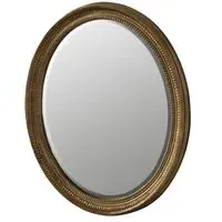 Oval Bevelled Wall Mirror 71 x 61cm - Gold