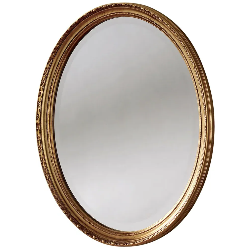 Oval Wall Mirror - Gold