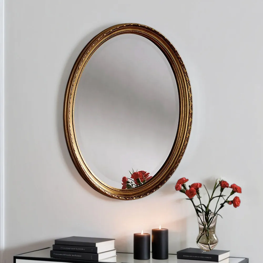 Oval Wall Mirror - Gold