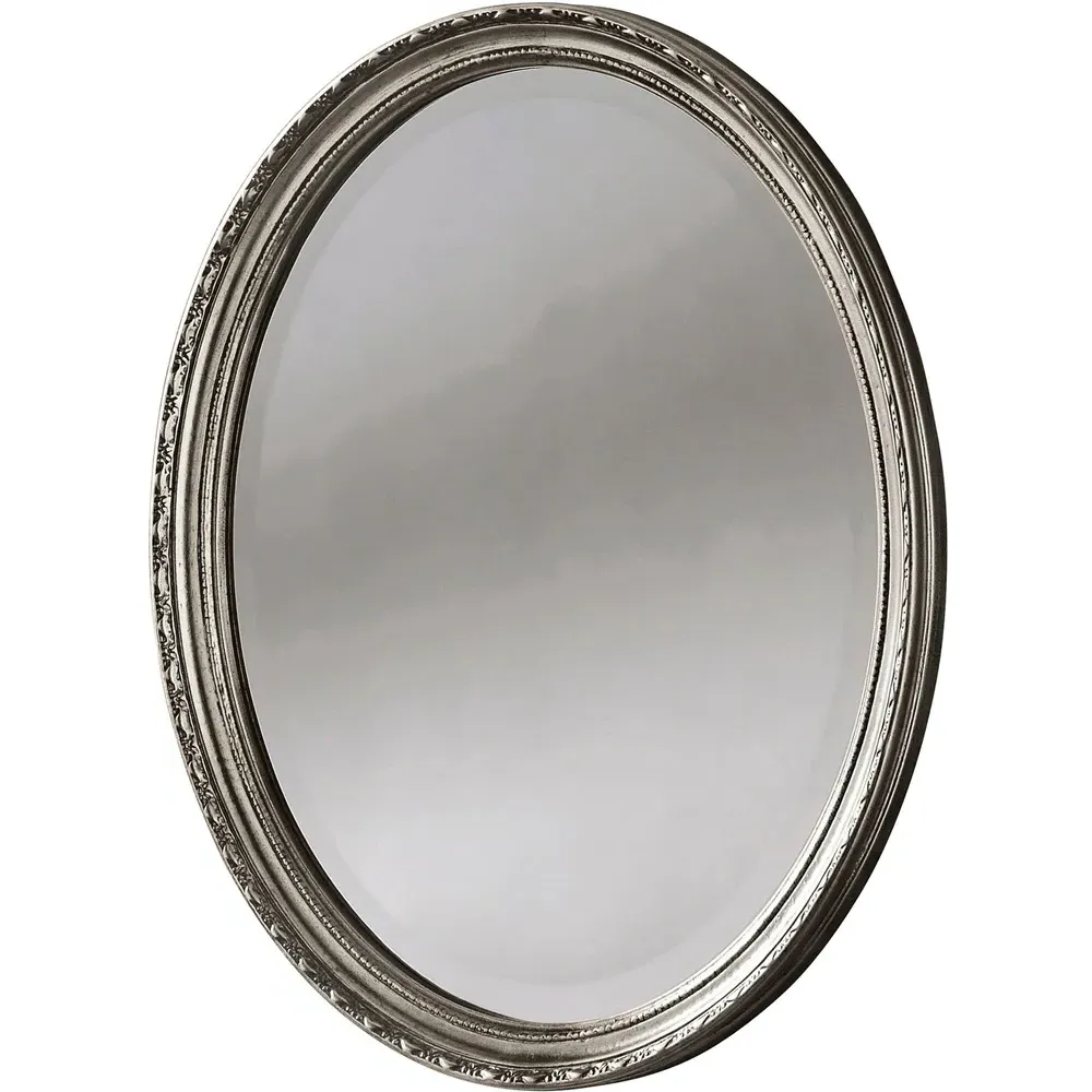 Oval Wall Mirror - Silver