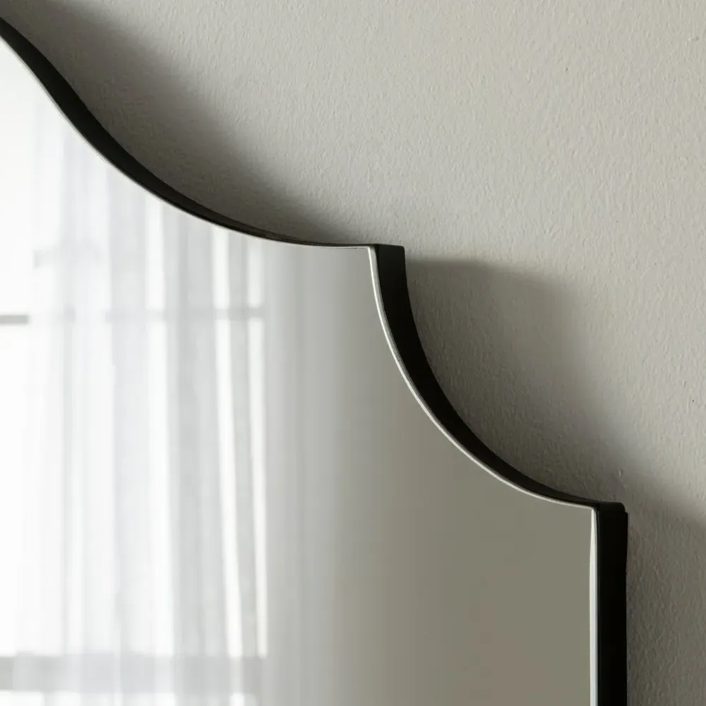 Precious Arch Overmantle Mirror - Black, Wood