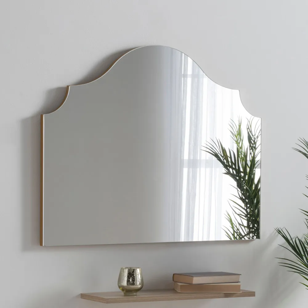 Precious Arch Overmantle Mirror - Gold, Wood
