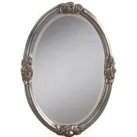 Rose Oval Wall Mirror 81 x 61cm - Silver