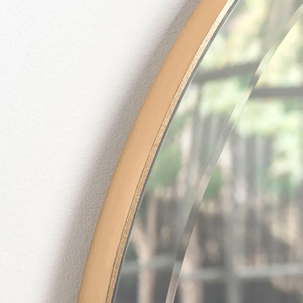 Round Bevelled Wall Mirror 46cm - Gold