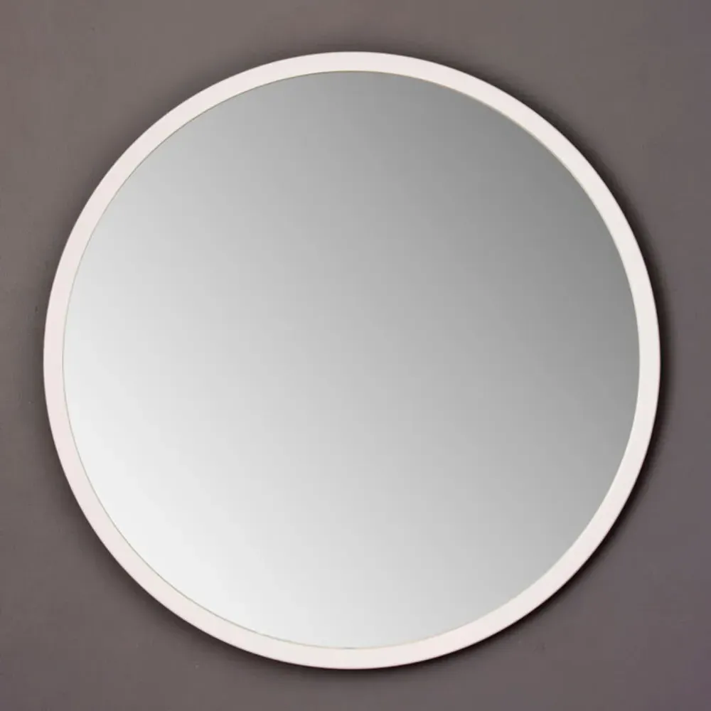 Round Wall Mirror 102cm - White