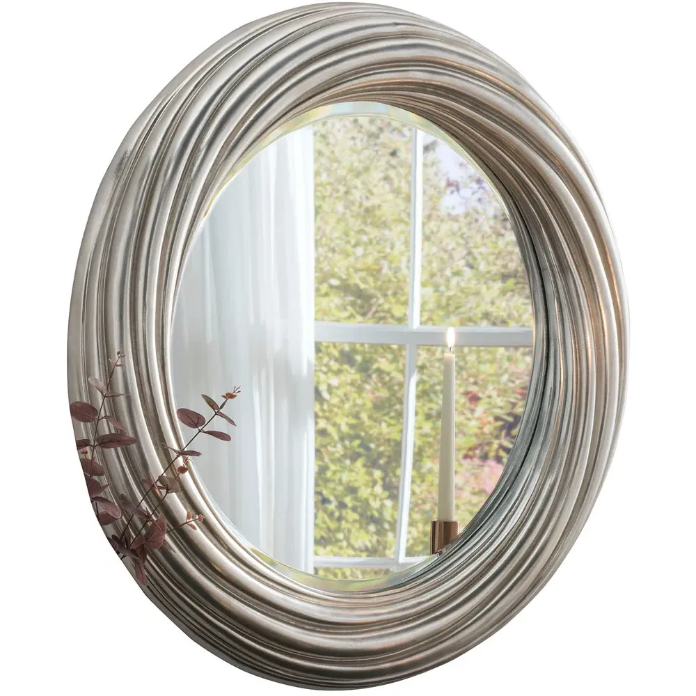 Round Wall Mirror 84cm - Silver