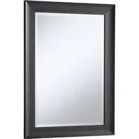 Scooped Bevelled Framed Wall Mirror - Dark Grey