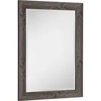 Scooped Bevelled Wall Mirror - Light Grey