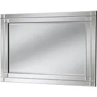 Silver Double Bevelled Wall Mirror 120 x 80cm - Black
