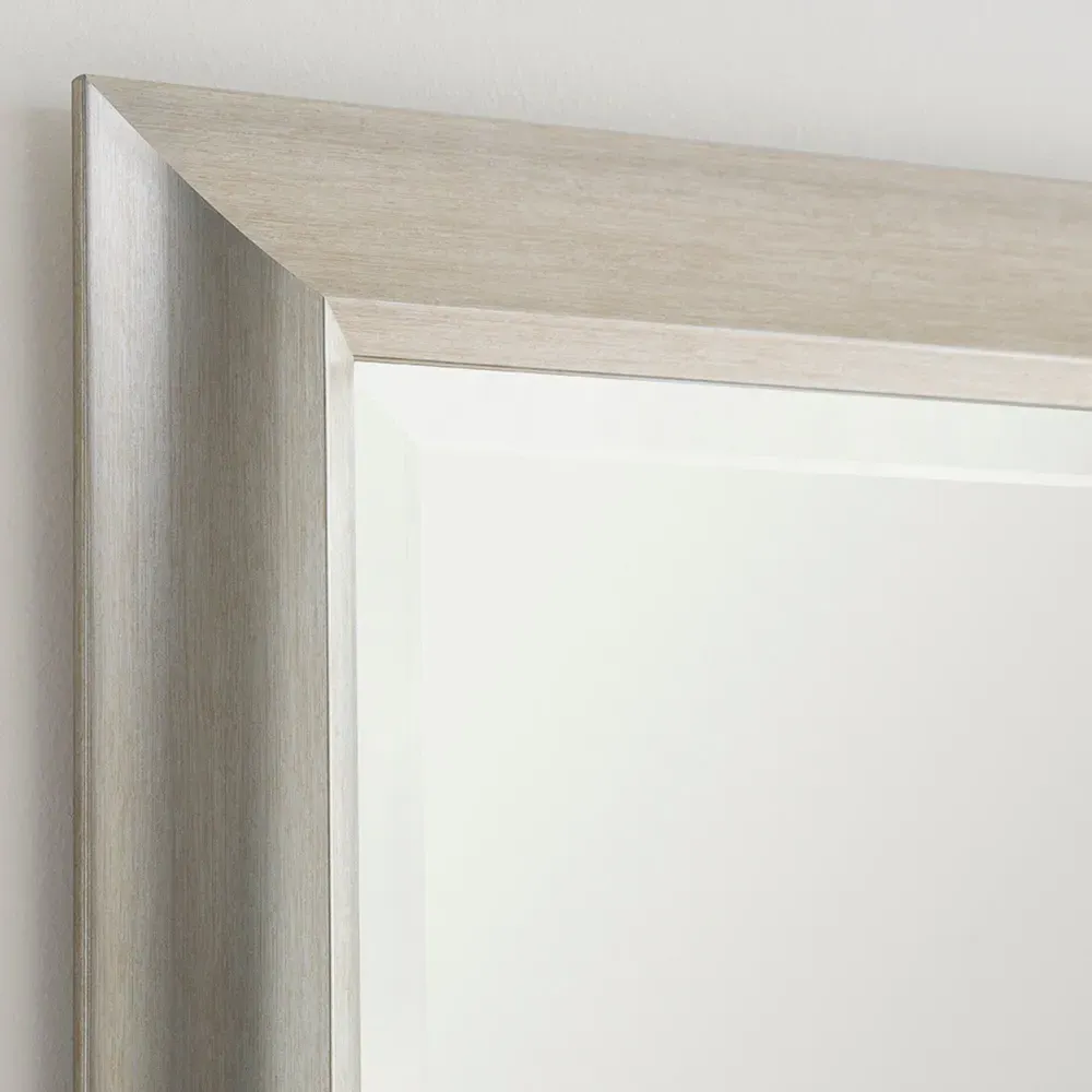 Silvery Champagne Bevelled Tall Mirror - Silver