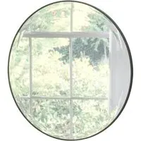 Simplicity Round Bevelled Wall Mirror 46cm - Black