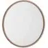 Solid Oak Round Wall Mirror 90cm - Brown