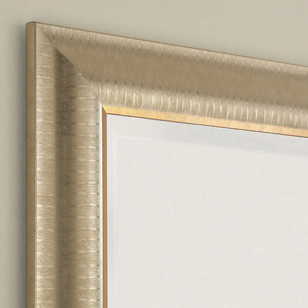 Textured Full Length Mirror with Bevelled Edges - Gold