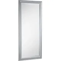 Textured Full Length Mirror with Bevelled Edges - Silver