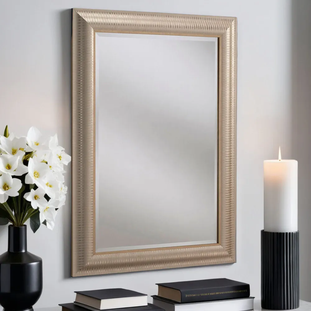 Textured Wall Mirror - Gold Champagne
