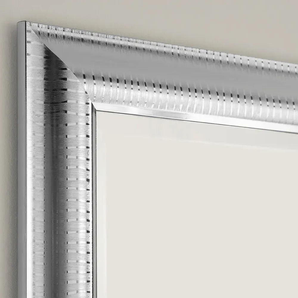 Textured Wall Mirror - Silver Chrome